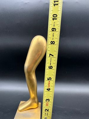 Modernist Gilt-Metal Surrealist Leg Sculpture