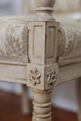Pair of Louis XVI Style Painted Upholstered Armchairs