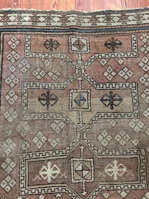Antique Caucasian Shirvan Hand-Knotted Wool Rug