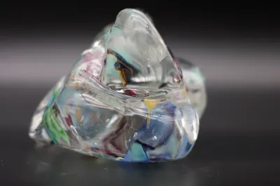 Multicolor Freeform Art Glass Sculpture