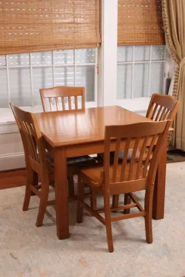 Wood Dining Table with Four Chairs