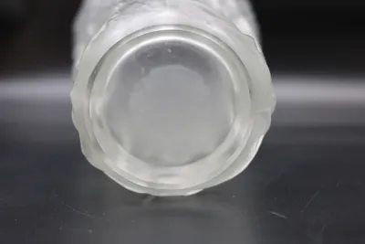 Large Frosted Glass Tree Relief Vase