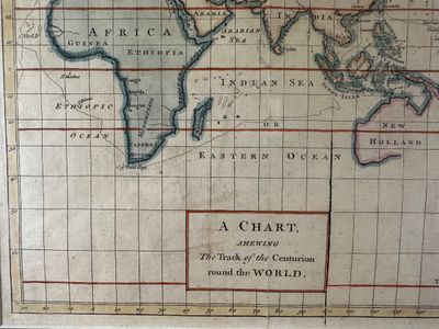 Framed Antique Style World Map Chart of the Centurion