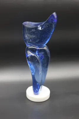 Maurice Alvarado “Blue Torso” Blown Glass Sculpture