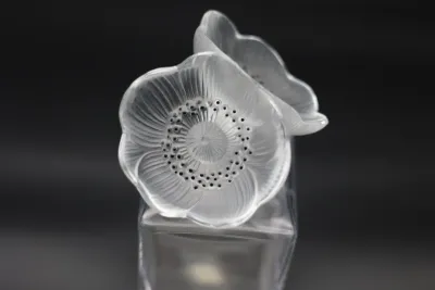 Lalique Crystal Flower Stopper with Decanter