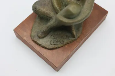 Tosia Malamud Signed & Numbered Bronze Figure Sculpture, 1964