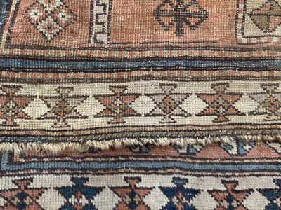 Antique Caucasian Shirvan Hand-Knotted Wool Rug