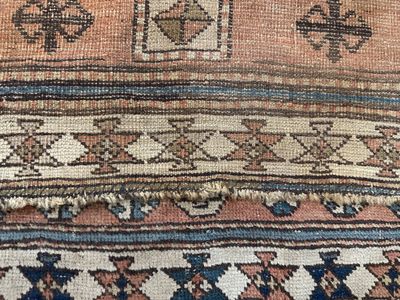 Antique Caucasian Shirvan Hand-Knotted Wool Rug