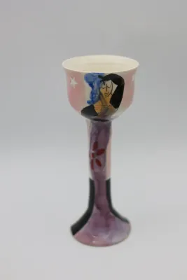 Rela Moss Signed Figural Pottery Cup