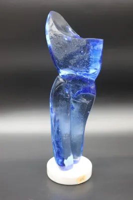 Maurice Alvarado “Blue Torso” Blown Glass Sculpture