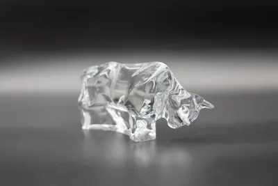 Baccarat Clear Crystal Bull Sculpture