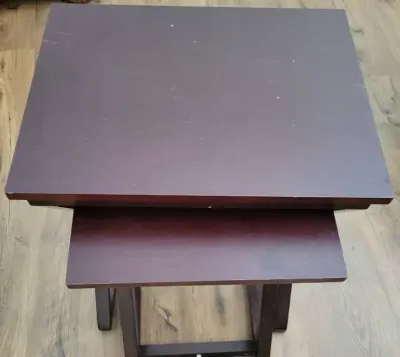 DARK WOOD NESTING TABLES 