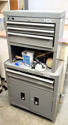 HDX 5-DRAWERS TOOL CHEST/CABINET COMBO WITH TOOL PARTS