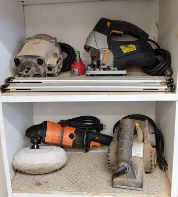 ORBITAL JIGSAW, CENTRAL PNEUMATIC FRAMING NAILER, ROTARY POLISHER, AND ELECTRIC PLANER