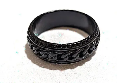 **NEW ARRIVAL** Size 11½ All Black Acrylic Styled Eternity Ring (5.4g)