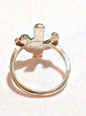**NEW ARRIVAL** Size 6½ "Cactus" Style BLUE TURQUOISE RING with Single Round "Crackled" Stone on a...