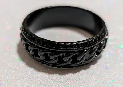 **NEW ARRIVAL** Size 10½ All Black Acrylic Styled Eternity Ring (5.3g)