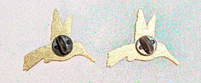 ***NEW ARRIVAL*** Collection of 2 PINS--"HUMMINGBIRDS" (1¼") in Pink/Green & Green on a Gold Tone Setting