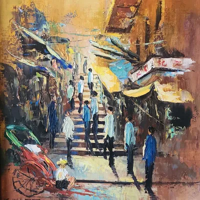 ORIGINAL COLORFUL PAINTING BY K.W. LEE