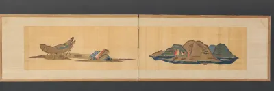 VINTAGE COLORFUL JAPANESE HANGING SCROLL