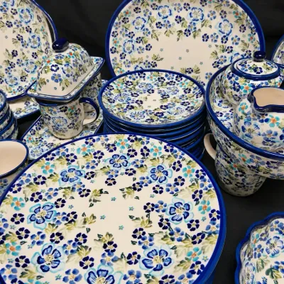 BLUE ROSE POTTERY HANDMADE DISHES 
