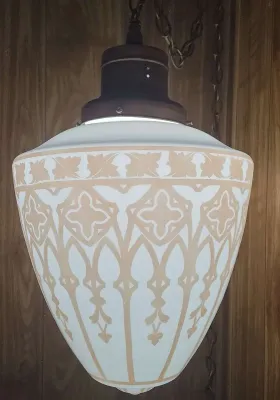 VINTAGE MILK GLASS SWAG PENDANT LIGHT