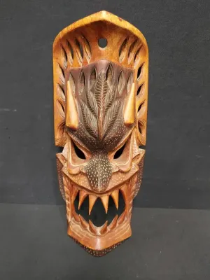 HAND-CARVED WOODEN MASK