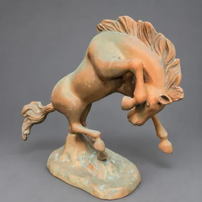 LARGE REARING HORSE SCULPTURE
