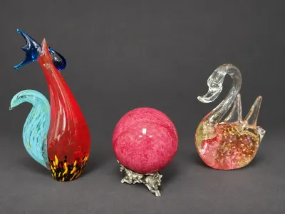 ART GLASS PAPERWEIGHTS (2)