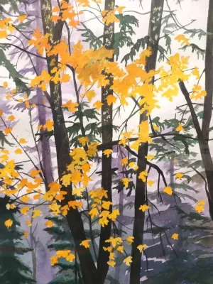 SIGNED AND TITLED WATERCOLOR PAINTING 