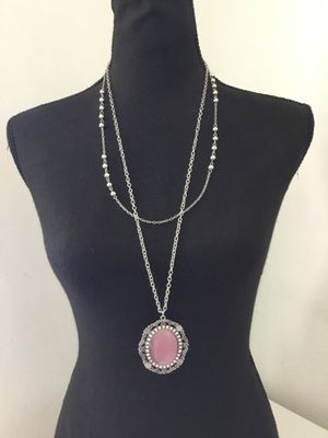 Beautiful, silver toned, gemstone statement, necklace