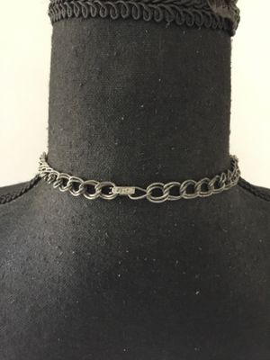 Cool unique pewter enamel statement, necklace, blue glass beads