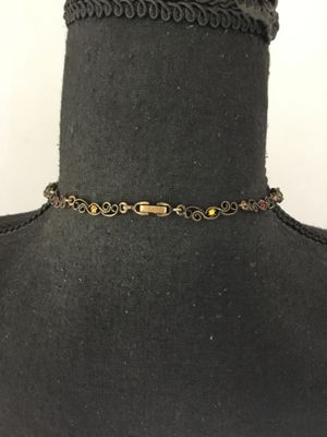 Gorgeous, vintage, multicolored bronze, toned statement, necklace, unbranded