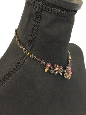Gorgeous, vintage, multicolored bronze, toned statement, necklace, unbranded