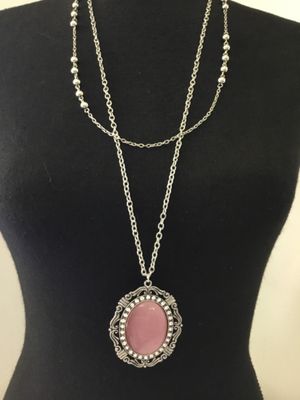 Beautiful, silver toned, gemstone statement, necklace