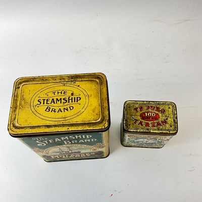 Vintage Stewart and Young Molasses Candy & Tarzan Te Puro Tins - Set of 2