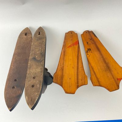 Vintage Wooden Wall Sconces - Two Matching Pairs