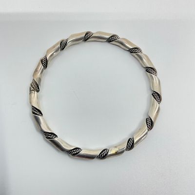 Vintage Sterling Silver Twisted Rope Bangle Bracelet