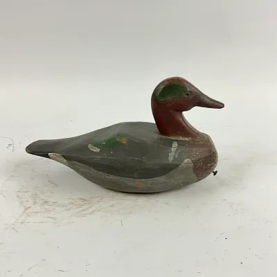 3649 Vintage Hand-Carved Green-Winged Teal Duck Decoy