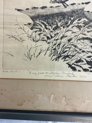 Hans Kleiber Framed Etching 'Winter Guests I' Signed & Inscribed 1944