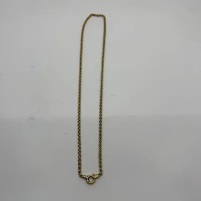 3000 18K Yellow Gold 27" Wheat Chain Necklace with Two-Tone Spring Ring Clasp - 80.0 Grams