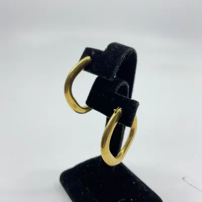 3011 18K Yellow Gold Rounded Square Hoop Earrings – 7.5g