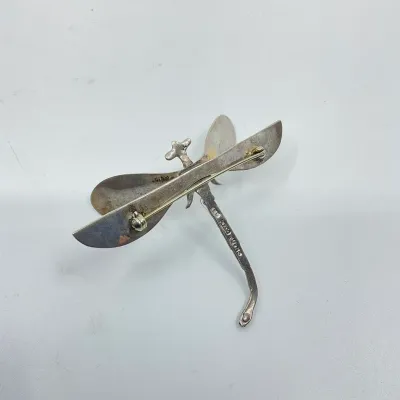 3030 Mexican Sterling Silver Open-Wing Dragonfly Brooch – 16.3g