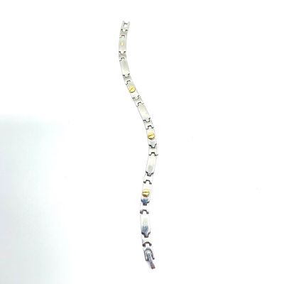 18k Gold & Stainless Steel Link Bracelet