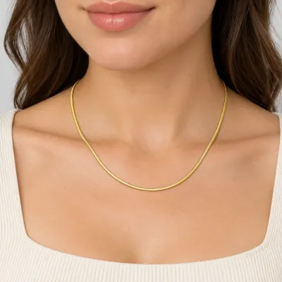 3002 14K Yellow Gold Rounded Omega Flex Necklace – 17" – 11.5 Grams