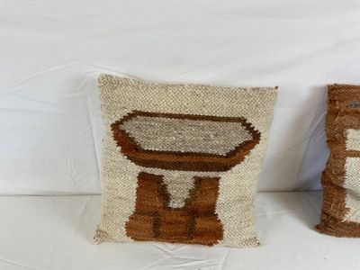 Vintage Handwoven Andean Wool Throw Pillows - Set of 3