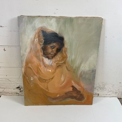 3684 Marion Storck Ambuel Oil Portrait Painting, c. 1970s