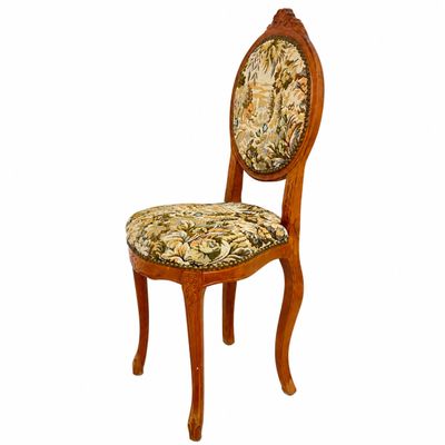 Vintage French Provincial Style Tapestry Upholstered Accent Chair