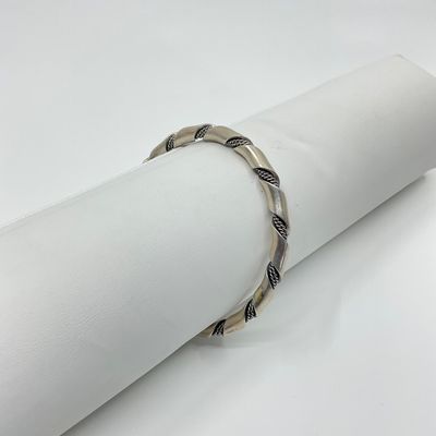 Vintage Sterling Silver Twisted Rope Bangle Bracelet