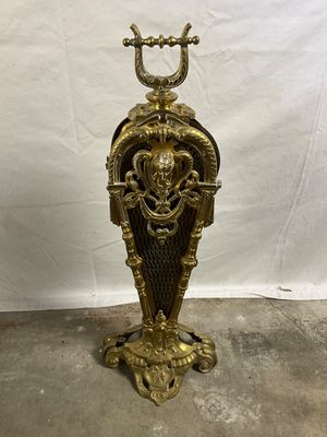 3717 Vintage Brass Peacock Folding Fireplace Screen